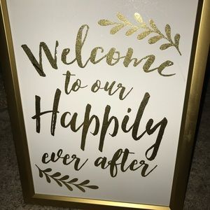 2 Black and Gold Wedding Signs